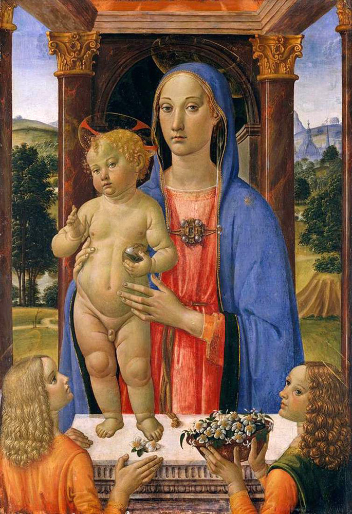 madonna and child with angels
